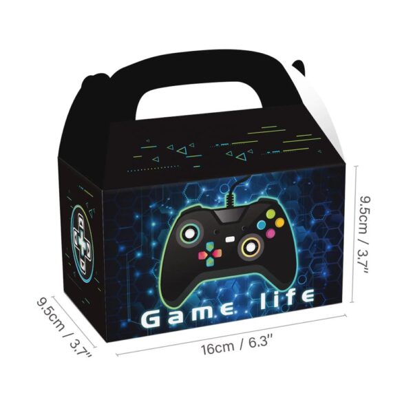 12 pcs video juego caramelo tratar cajas doble cara diseño papel regalo gable caja pastel golosinas caja para gaming fiesta suministros 4