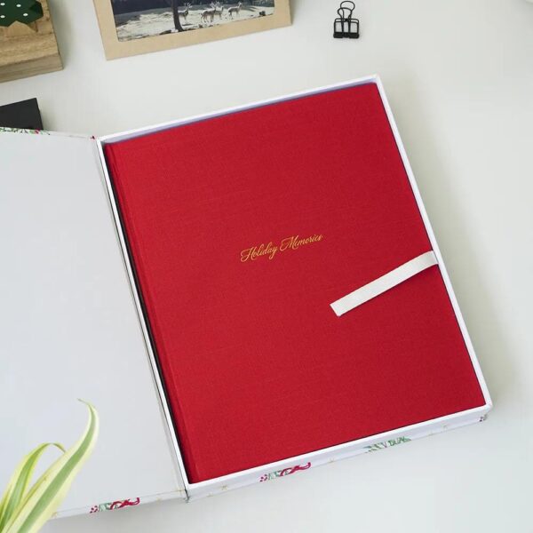 a5 Hardcover-Journal aus rotem Leinen mit individuell bedrucktem Logo und schöner Geschenkverpackung 2