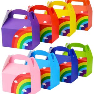 assorted colors rainbow gable box portable paper box foldable cookie candy cheese cake box with handle 1