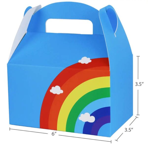 assorted colors rainbow gable box portable paper box foldable cookie candy cheese cake box with handle 6