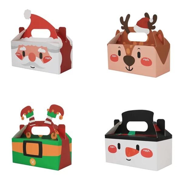 bonbons, biscuits, snacks, boîtes en papier avec poignée pour l'école, la classe, les vacances 3d Noël, boîte à friandises, boîte cadeau pour la fête 1