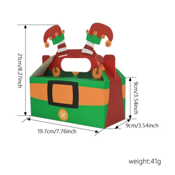 candy goodie cookie snack gable cajas de papel con asa para la escuela aula vacaciones 3d navidad tratar caja fiesta favor caja de regalo 2