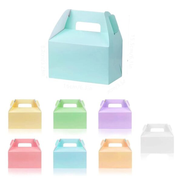 colorful craft gift wedding candy foldable box packaging birthday party cake dessert baking gable boxes with handles 1