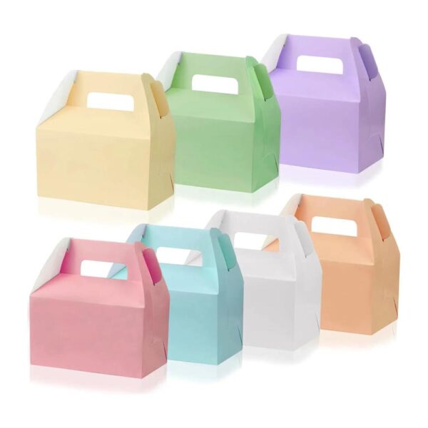 colorful craft gift wedding candy foldable box packaging birthday party cake dessert baking gable boxes with handles 2