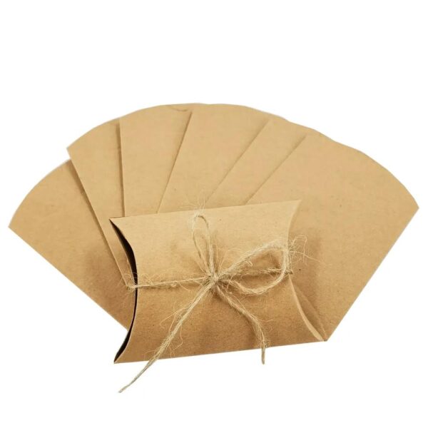 wettbewerbsfähige freie dekorative Seil Großhandelspreis benutzerdefinierte Dekoration Papier Rechteck Geschenk Kraft Kissen Box Verpackung 6