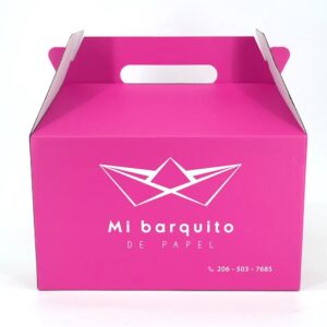 benutzerdefinierte Bäckerei Lebensmittel Karton Paket Kuchen Papier Box Bäckerei Lebensmittel rosa Kosmetik Geschenk Giebel Boxen 2