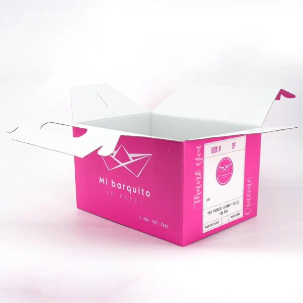 encargo de la panadería de alimentos paquete de cartón pastel caja de papel de panadería de alimentos cosméticos de color rosa cajas de regalo a dos aguas 6