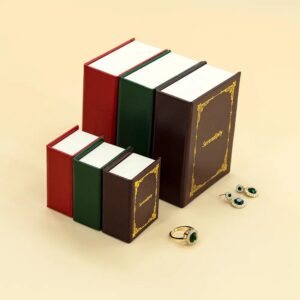 пользовательская книга форма хранения коробка золото тиснение винтаж декоративные роскошь магнит закрытия ювелирные изделия подарок упаковка бумага поддельные книга коробка 1