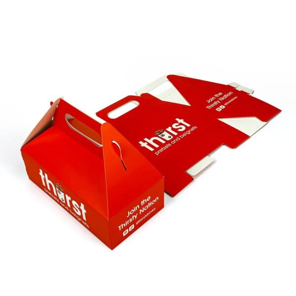 benutzerdefinierte Design Lebensmittel Verpackung Boxen umweltfreundliche Papier-Boxen für Burger Paket Lebensmittel-Box 4