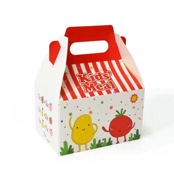 benutzerdefinierte Einweg-Lebensmittelqualität mcdonalds gable Form Kinder glücklich Mahlzeit Box für Kinder 2