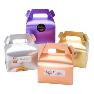 aangepaste opvouwbare geschenkdoos met handvat voedsel cookie zak verpakking bakkerij taart kleine snoep donut gable voedsel verpakkingsdozen 1