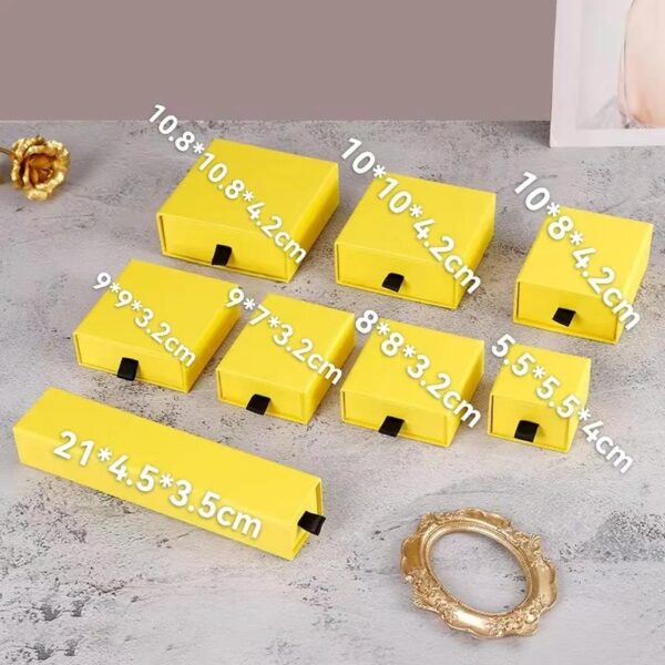 aangepaste gouden logo ketting ring sieraden verpakking karton kraftpapier dia doos sieraden pakket papier lade schuifdoos 3