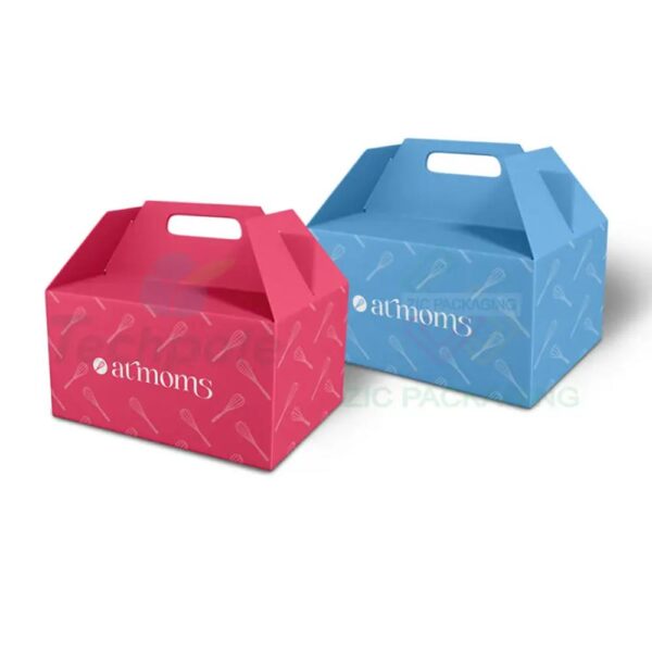 custom logo design bakery packaging box with handle gable box for cake cookies bakery packing 2