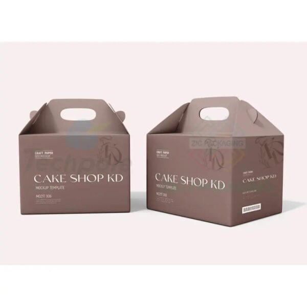 custom logo design bakery packaging box with handle gable box for cake cookies bakery packing 4