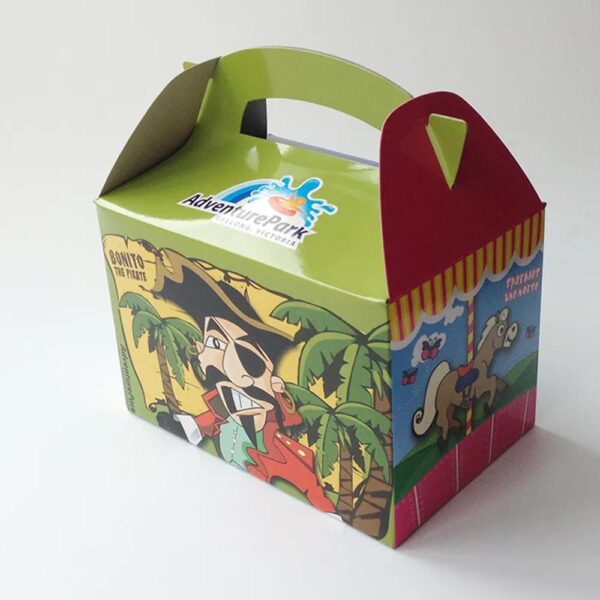 custom logo printed corrugated paperboard gable box gift toy treat packaging paper box with handle 2