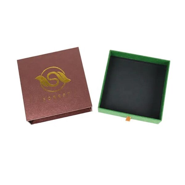 custom luxury kraft slide out match drawer cardboard paper jewelry box with velvet insert 3