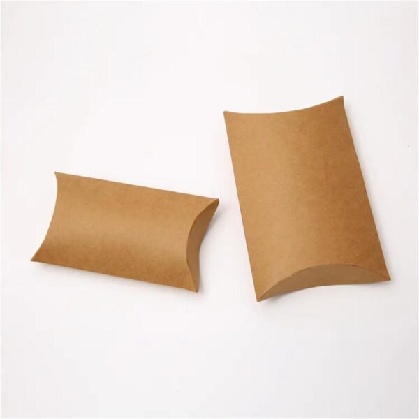 custom sugar food packaging recycled chocolate candy brown kraft gifts paper pillow box 2