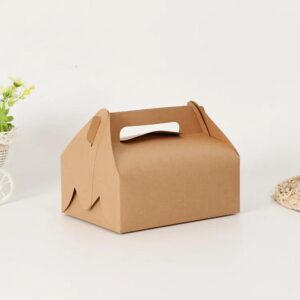 boîte cadeau en papier pliable personnalisable pour articles de boulangerie emballage de gâteaux biscuits bonbons poignée petite boîte d'emballage alimentaire pignon 1