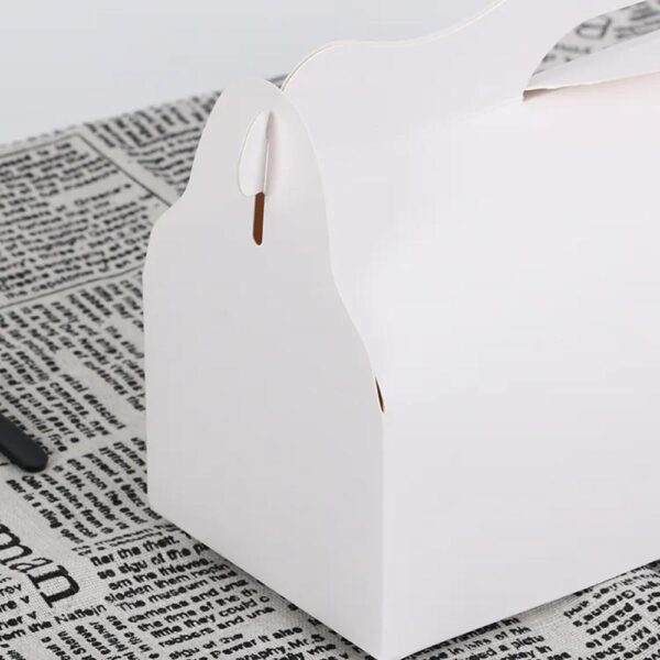 boîte cadeau en papier pliable personnalisable pour articles de boulangerie emballage de gâteaux biscuits bonbons poignée petite boîte d'emballage alimentaire pignon 5