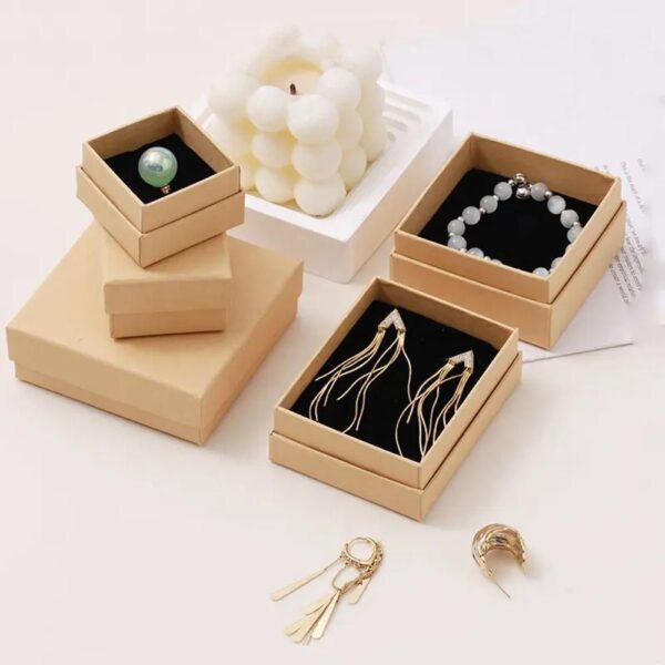 customized jewelry paper box small kraft box and bag 4