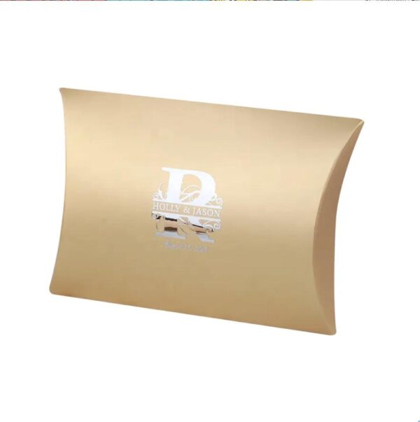 customized metal stickers logo brand name gold pillow box,diy gift hair extension bundles wig packaging packing paper box boxes 3