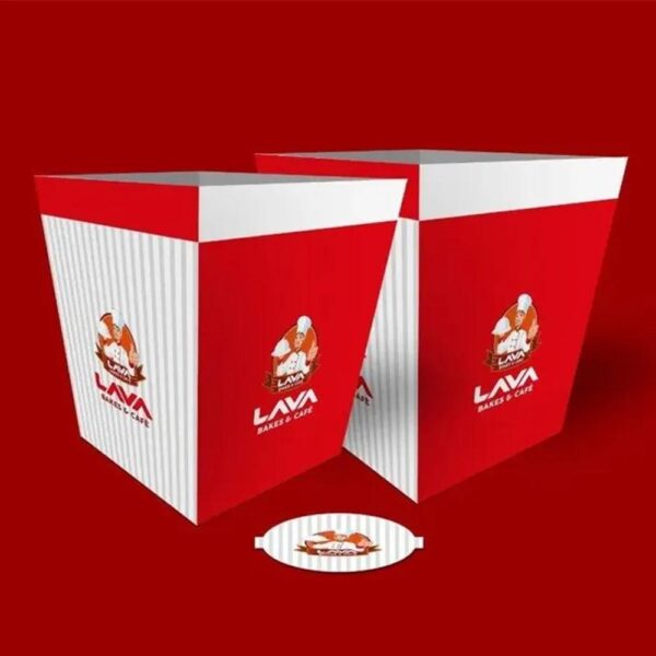 Fast-Food-Restaurant gegrilltes gebratenes Hähnchen Paket Giebel Box Sauce Lieferung benutzerdefinierte Burger Pommes Nugget Scheune Boxen mit Logo 3