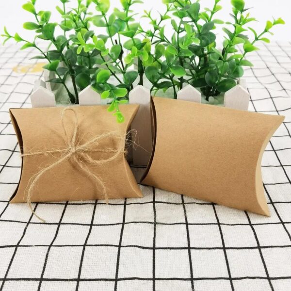 free decorative rope product packaging custom decoration paper rectangle gift wholesale kraft pillow boxes 4