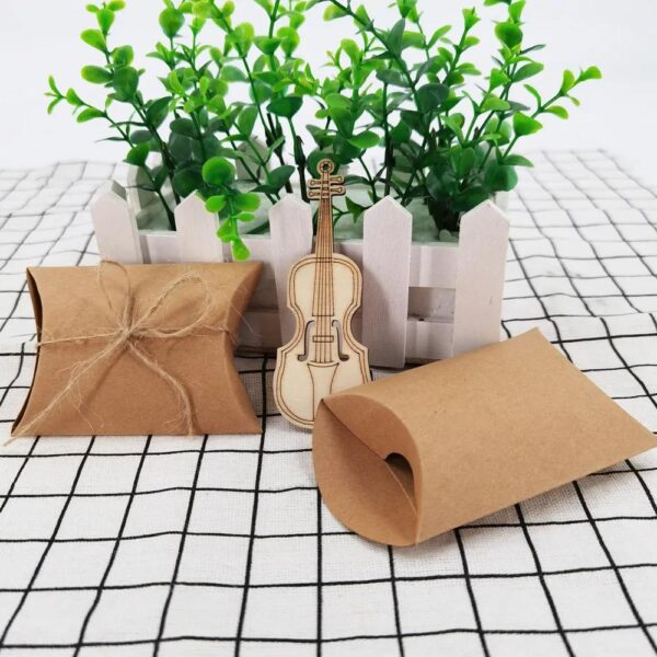 free decorative rope product packaging custom decoration paper rectangle gift wholesale kraft pillow boxes 6