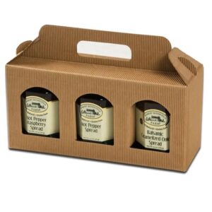 boîtes cadeaux de haute qualité en papier kraft brun ondulé avec fenêtre pour bouteilles et pots de confiture 1