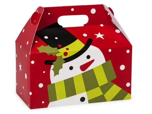 high quality paper folding packaging box christmas gable gift boxes with handle 4