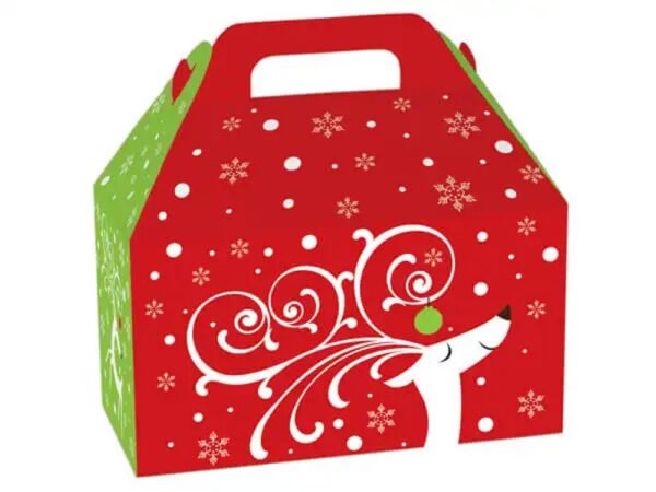 high quality paper folding packaging box christmas gable gift boxes with handle 5