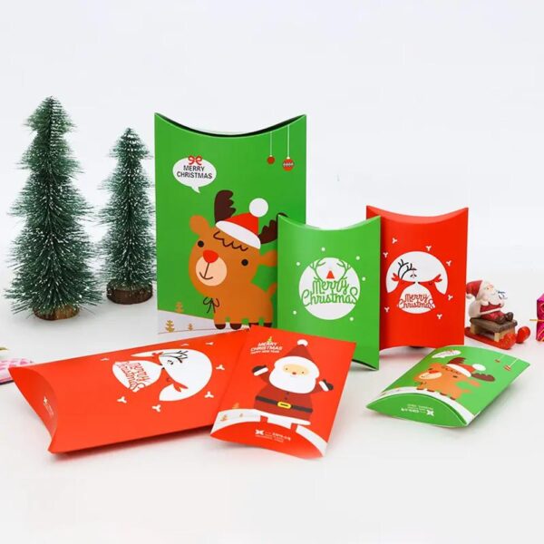 hot sell santa snowman christmas nuts dried treat gifts box pillow box packaging christmas favor gift boxes 2