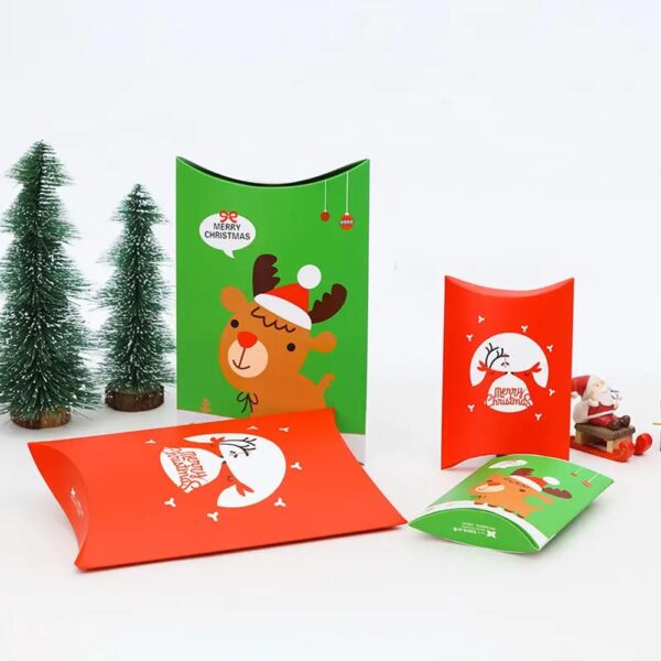 hot sell santa snowman christmas nuts dried treat gifts box pillow box packaging christmas favor gift boxes 3