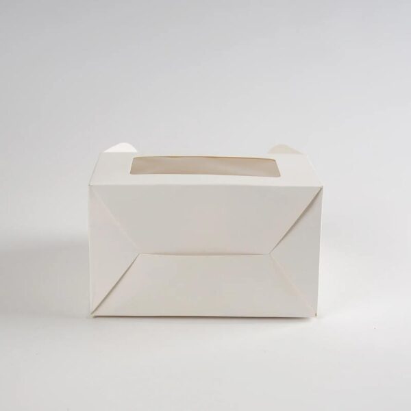 boîte à gâteaux blanche avec fenêtre en plastique et poignée boîte à gâteaux en carton à emporter avec impression personnalisée du logo 7