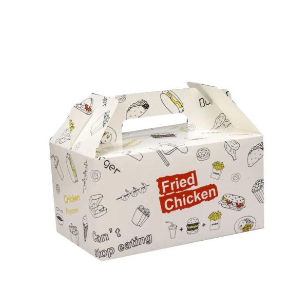 hot sale gable packaging box for fast food with custom logo for chicken chips snack 1