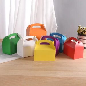 lightweight assorted bright rainbow colors cardboard favor boxes treat goody gable bags birthday party event gift 1