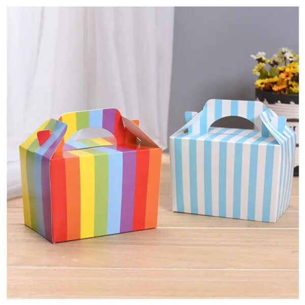 lightweight assorted bright rainbow colors cardboard favor boxes treat goody gable bags birthday party event gift 4