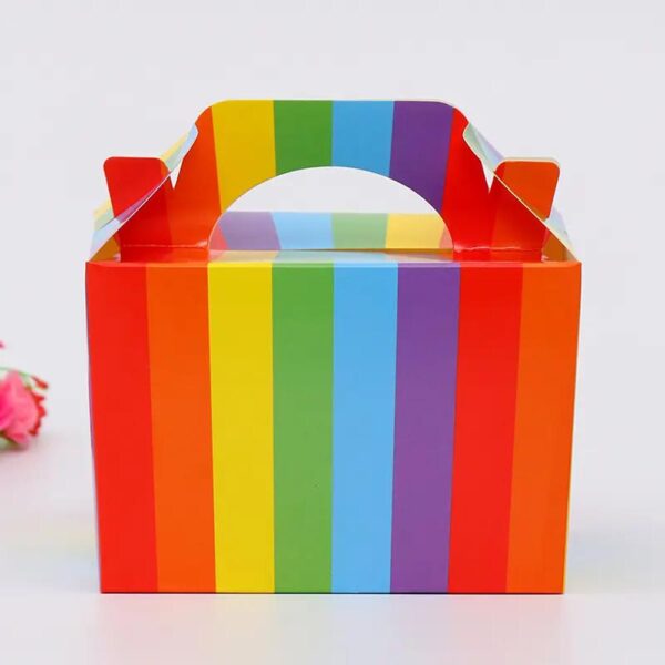 lightweight assorted bright rainbow colors cardboard favor boxes treat goody gable bags birthday party event gift 6