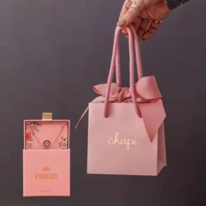 luxe aangepaste afdrukken bruiloft winkelen parfum kleding sieraden verpakking zak kleine papieren geschenkzak met uw eigen logo 1