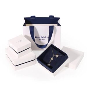 luxe wit karton papier armband ketting sieraden dozen en tas verpakking met aangepaste logo 1