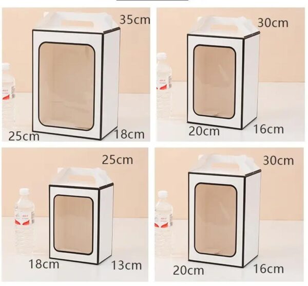 luxury custom teacher's day foldable empty creative flowers window doll packing gable gift box with handle 6