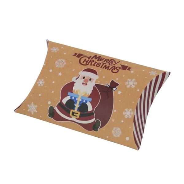 new christmas candy box kraft paper christmas pillow box 12 color optional candy box packaging wholesale 2