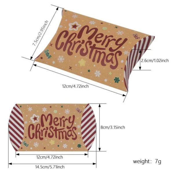 new christmas candy box kraft paper christmas pillow box 12 color optional candy box packaging wholesale 5