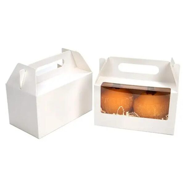 personalized custom folding clear window treat packaging box white gable box cardboard for gift 1