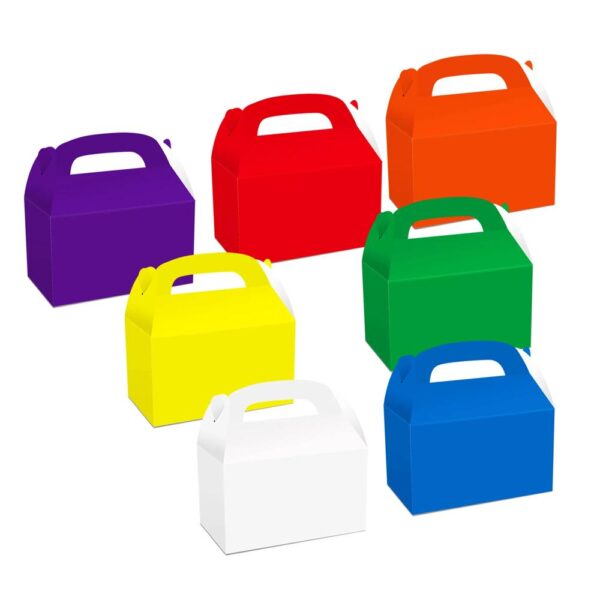 recycle assorted bright colors gable box portable paper cake bag breakfast candy cheese cake box with handle 3