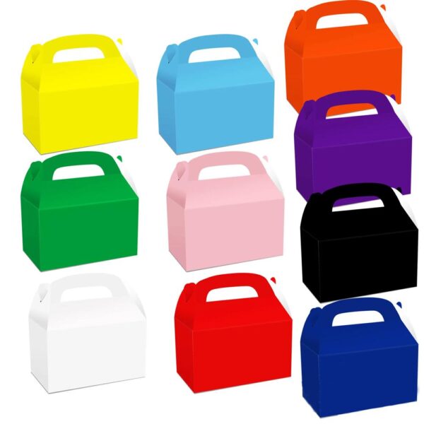 recycle assorted bright colors gable box portable paper cake bag breakfast candy cheese cake box with handle 4