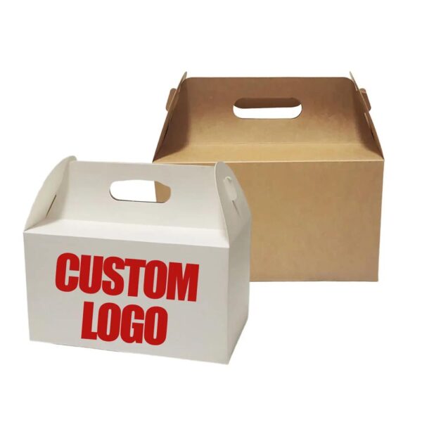 size logo custom brown white party birthday baby bath guest gift wrapping craft box wholesale large gable boxes 1