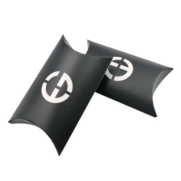 small folding black cardboard paper pillow packaging custom logo pillow gift box 1