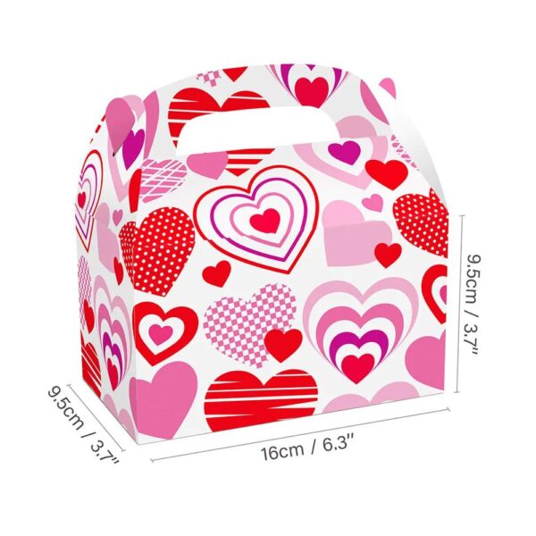 valentines day wedding party treat box portable food candy cookie gable paper gift boxes packaging with handles 2