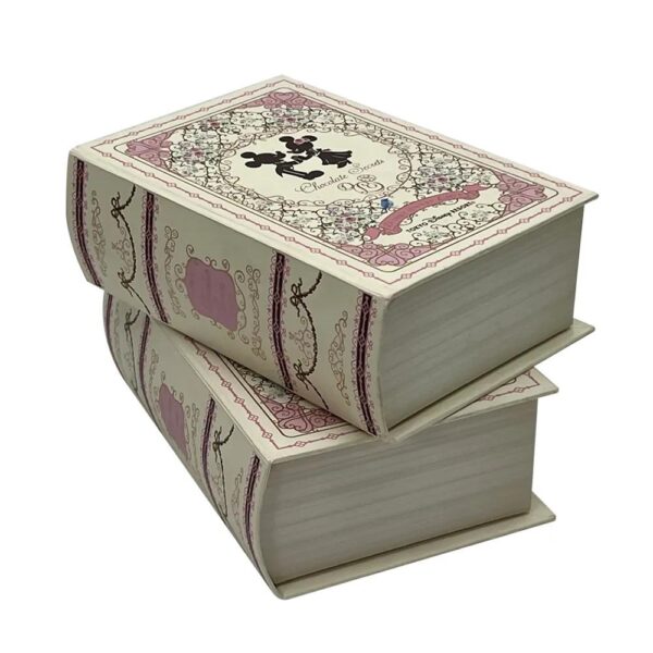ingrosso personalizzato stampato stile vintage imballaggio chiusura magnetica stoccaggio falso cavo decorativo finto libro forma scatola regalo 2